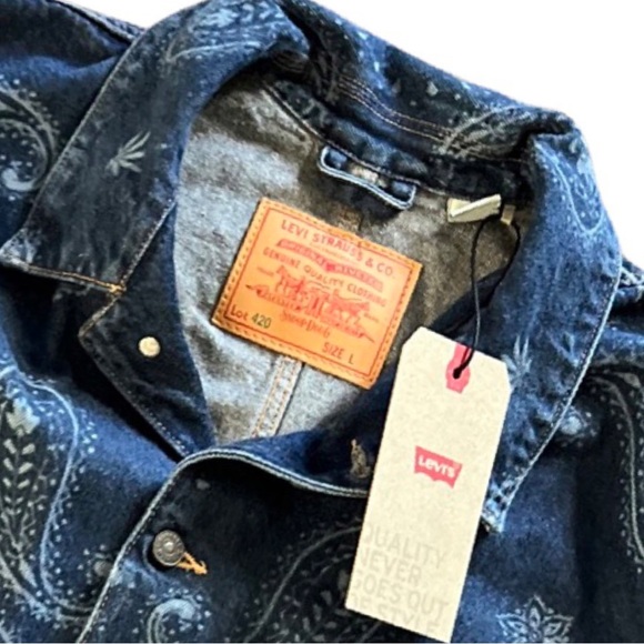 Levi’s X Snoop Dogg LOT 420 Paisley Denim Trucker Jacket Green Tab Unreleased - Picture 11 of 16